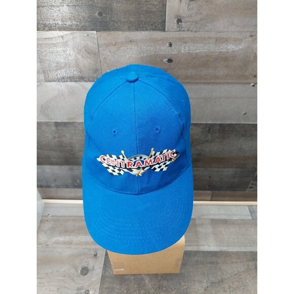 Centramatic Blue Adjustable Baseball Cap With Embroidered Logo & Racing Flag Des - Picture 5 of 7